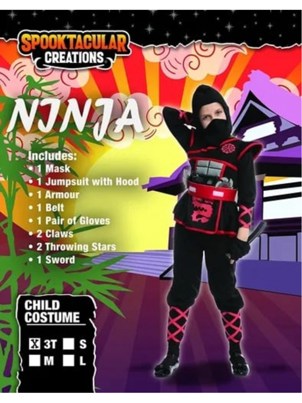 Spooktacular Creations Ninja Child Costume with Accessories NEW